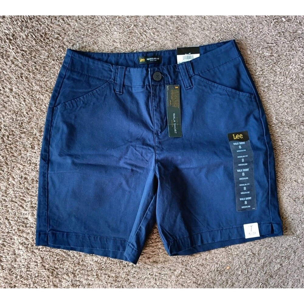 Lee Walk Shorts Women's Size 8 Blue Medium Regular Fit Casual Preppy Outdoors